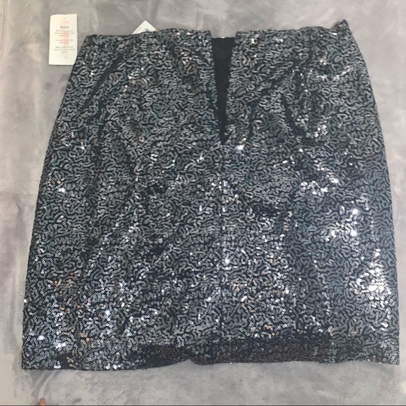 Tahari Sequined Skirt Black/Gunmetal - Picture 11 of 12